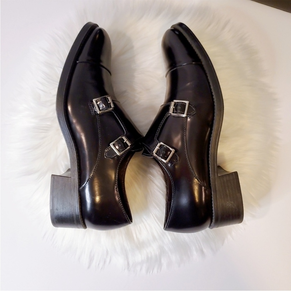 ⭐Women's Classic Black Double Monkstrap Italian Oxfords - Picture 4 of 10